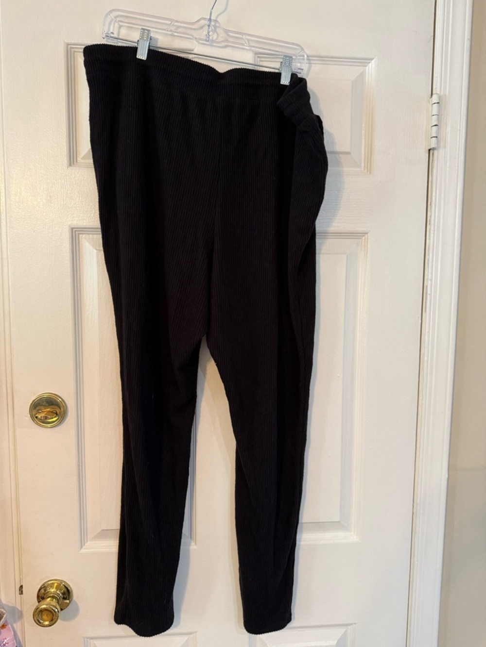 Express Black Ribbed Knit Drawstring Pants - Picture 2 of 6